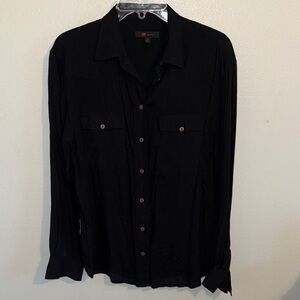 Frye Black Collared Shirt Medium